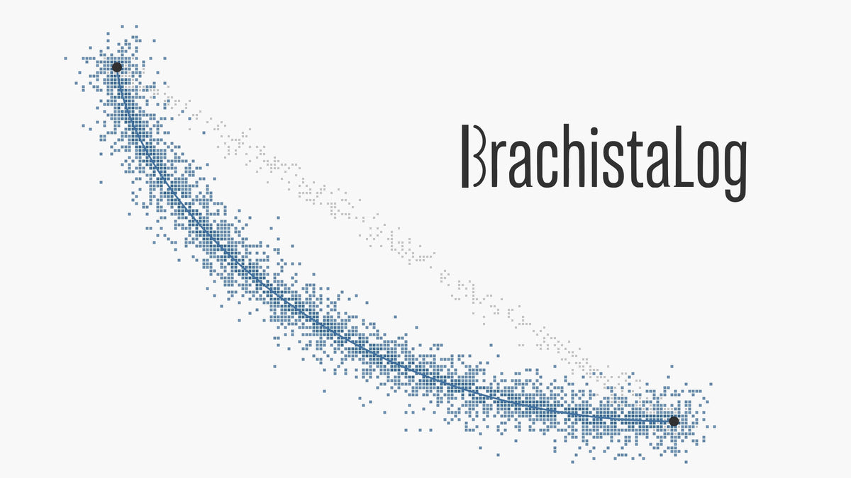 The BrachistaLog logo beside a dotted brachistochrone curve